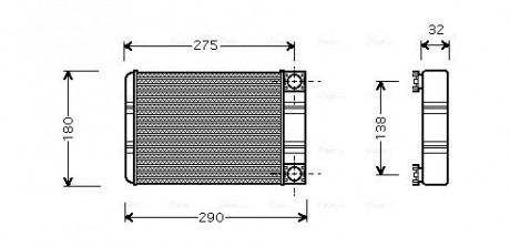 Радиатор отопителя MERCEDES C-CLASS W 203 (00-) (AVA) AVA COOLING MSA6312