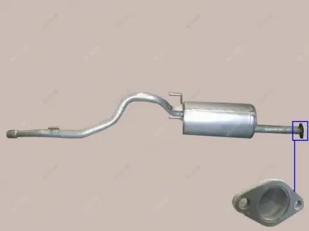 Глушитель задняя часть (напівкруглий флянец) Great Wall Safe F1 Aftermarket 1201210-F00-B1
