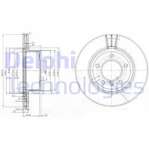 Гальмівний діск.комплект 2шт. Delphi BG3900C