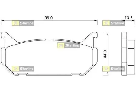 Тормозные колодки. к-кт. STARLINE BD S246 (фото 1)