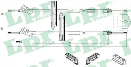 Тросик стояночного тормоза LPR C0225B