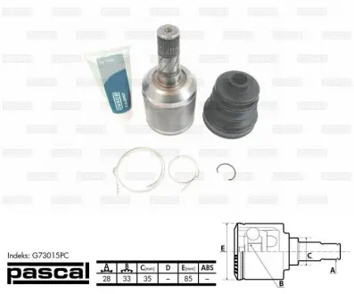 Шарнір прівідного валу PASCAL G73015PC