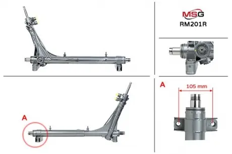 Рулевая рейка с ГУР восстановленная RAM PROMASTER 1500 2013-, PROMASTER 2500 2013-, PROMASTER 3500 201 MSG RM201R