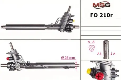 Рульова рейка з ГУР відновлена ​​FORD GALAXY (WGR) 95-00; SEAT ALHAMBRA (7V8, 7V9) 96-00 MSG FO210R
