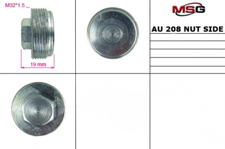 Гайка поджима боковая AUDI A2 (8Z0) 00-05; SEAT CORDOBA (6L2) 02-09; SKODA FABIA (6Y2) 00 MSG AU208NUTS