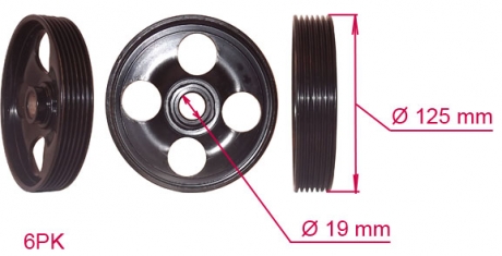 Шків насоса NISSAN INTERSTAR 2002-2007; OPEL VIVARO 2002-2007; RENAULT TRAFIC 2001-2007 MSG OP016PUL