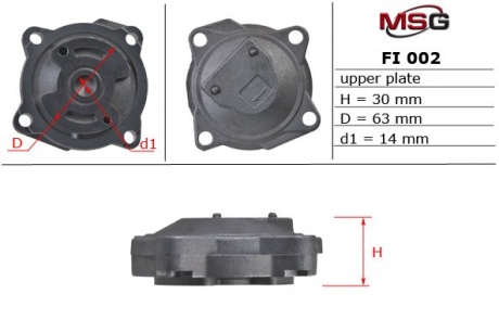Плита насоса ГУР верхня CITROEN JUMPER 00-02, FIAT DUCATO 2002-2006 MSG FI002UPLATE