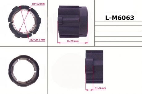 Втулка рулевой рейки без ГУР 22,00 / 29,10 / * 3,00 / 20,00 тип 6A EMMETEC L-M6063