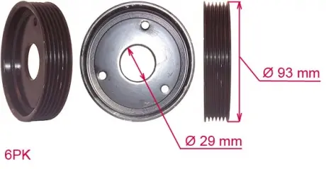 Шків насоса RENAULT KANGOO 1997-2008, RENAULT CLIO 1999-2005 MSG OP031PULC (фото 1)