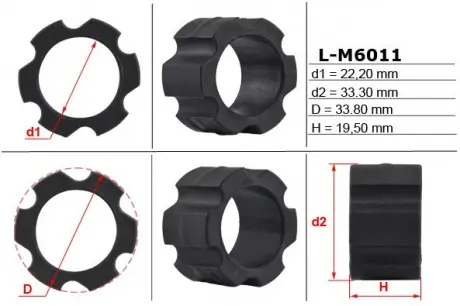 Втулка рульової рейки без ГУР 22,20 / 33,30 / 33,80 * 19,50 тип 6E EMMETEC L-M6011