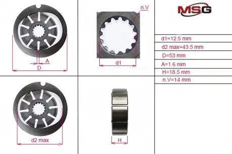 Ротор, статор и пластины насоса ГУР LEXUS, TOYOTA MSG TY035ROTOR