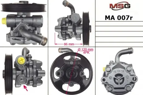 Насос ГУР восстановленный MAZDA 323 BJ 1998-2004 MSG MA007R