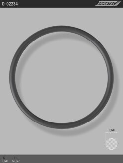 Кольцо резиновое круглого сечения C3,6 d1 53,57 EMMETEC O-02234