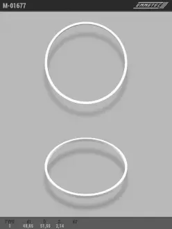 Кільце тефлоновое O48,65x51,55 S2,14 тип 1 EMMETEC M-01677