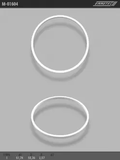 Кольцо тефлоновое O51,74x55,36 S2,57 тип 1 EMMETEC M-01604