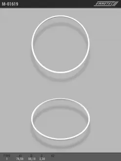 Кольцо тефлоновое O76,5x80,1 S2,3 тип 1 EMMETEC M-01619