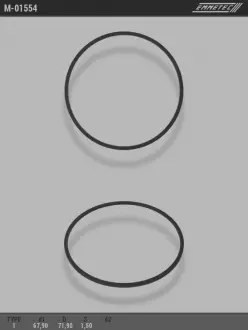 Кільце тефлоновое O67,9x71,9 S1,5 тип 1 EMMETEC M-01554