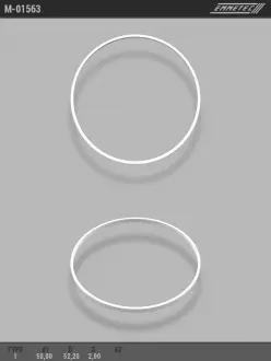 Кільце тефлоновое O50x52,2 S2 тип 1 EMMETEC M-01563