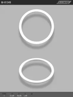 Кільце тефлоновое O37x43 S1,9 тип 1 EMMETEC M-01349
