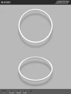 Кільце тефлоновое O51,6x55 S тип 1 EMMETEC M-01691
