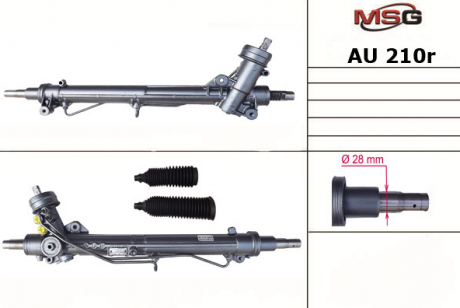 Рулевая рейка с ГУР восстановленная AUDI A4 (8D2, B5) 1994-2000, SKODA SUPERB 2001-2008, MSG AU210R (фото 1)