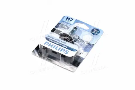 Автолампа WhiteVision Ultra H7 PX26d 55 W светло-голубая PHILIPS 12972WVUB1