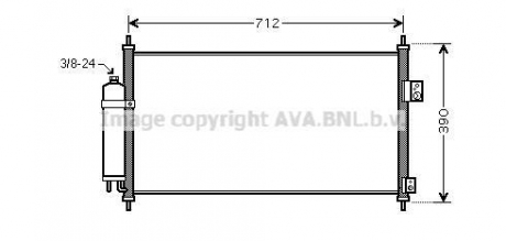 Конденсор кондиционера X-TRAIL 20i / 25i MT / AT 01- AVA COOLING DN5263D (фото 1)