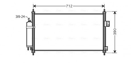 Конденсор кондиционера X-TRAIL 20i / 25i MT / AT 01- (AVA) AVA COOLING DN5263D