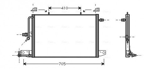 Конденсор кондиционера AUDI 100 / A6 MT / AT 90-97 (AVA) AVA COOLING AI5117