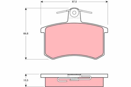 Комплект тормозных колодок. дисковый тормоз TRW GDB829 (фото 1)