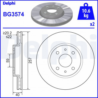 Тормозной диск Delphi BG3574