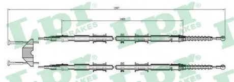 Фото 1 - трос ручного гальма LPR C0549B Трос ручного гальма LPR C0549B (фото 1)