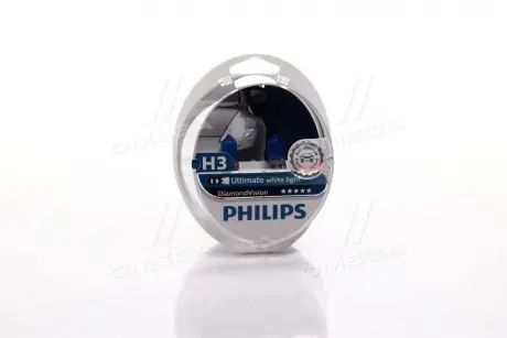 Автолампа DiamondVision H3 PK22s 55 W синяя PHILIPS 12336DVS2