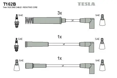 Кабель зажигания, к-кт Opel Ascona, Astra, Corsa, Kadet 86-98 TESLA T162B