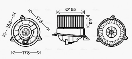 Вентилятор салона FORD FOCUS I (98-) (AVA) AVA AVA COOLING FD8495