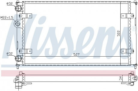 Радиатор охлаждения SEAT. VW NISSENS 639951