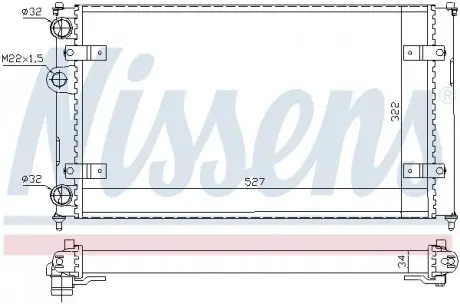 Радиатор охлаждения SEAT. VW NISSENS 639951