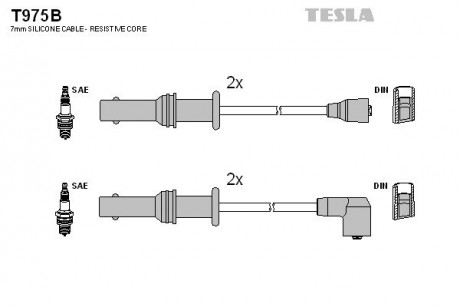 Кабель зажигания, к-кт Subaru Forester, Impreza, Legasy 92-98 1,6; 1,8; 2,0; 2,2 TESLA T975B