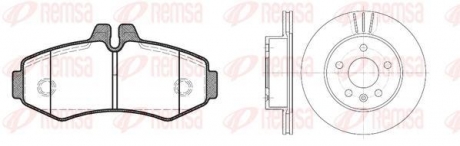 Комплект: 2 диска 4 колодки тормозных REMSA 8701.00 (фото 1)