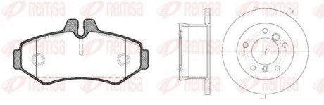 Комплект: 2 диска 4 колодки тормозных REMSA 8733.01 (фото 1)