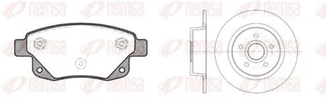 Комплект: 2 диска 4 колодки тормозных REMSA 81252.01 (фото 1)