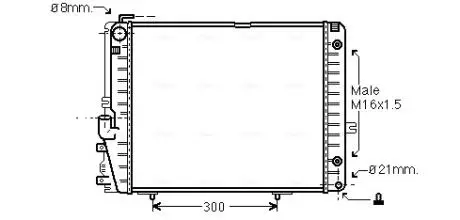 Радіатор MB W124 MT-AT AC 89-96 (Ava) AVA AVA COOLING MSA2072