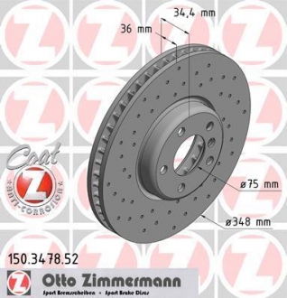 Тормозные диски Sport-Coat Z ZIMMERMANN 150347852