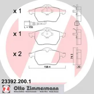 Колодки тормозные дисковые ZIMMERMANN 23392.200.1
