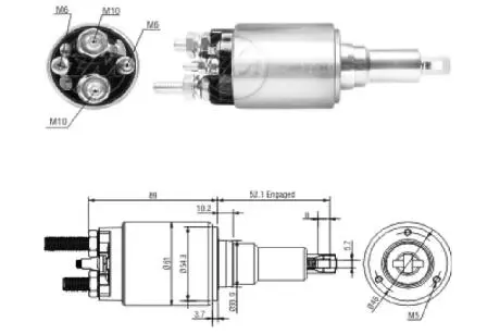 Тяговой реле. стартер (ZM) ERA ZM3639