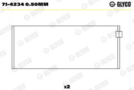 Вкладыши шатунные на 1 шатун Glyco 71-4234 0.50MM