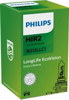 Автолампа LongerLife HIR2 PX22d 55 W прозрачная PHILIPS 9012LLC1