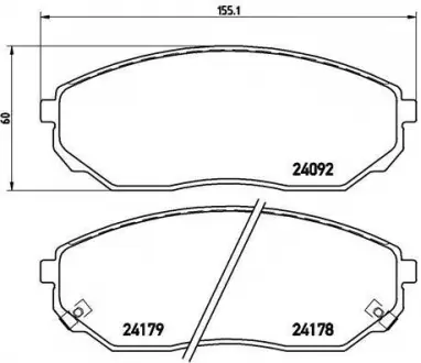 Тормозные колодки. к-кт. BREMBO P30 019