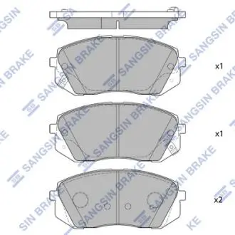 Колодки гальмівні дискові Hi-Q Hi-Q (SANGSIN) SP1682