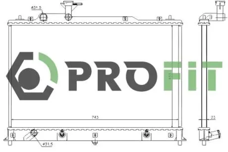 Фото 1 - радиатор охлаждения PROFIT 1740-0222 Радиатор охлаждения PROFIT 1740-0222 (фото 1)